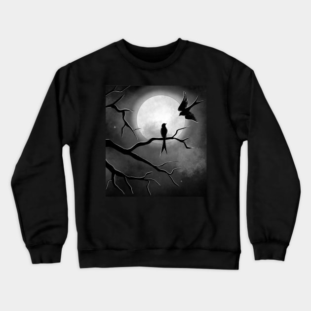 Birds Moon Crewneck Sweatshirt by Artistry Vibes